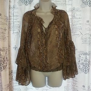 Anne + hope animal print blouse